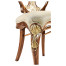 Sheraton Style Walnut & Gilded Oval Back Side Chair