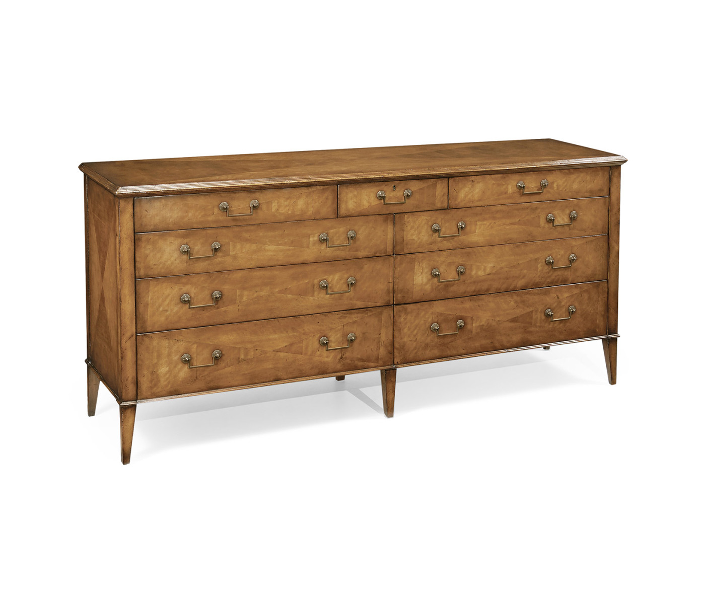 Satinwood double chest of drawers