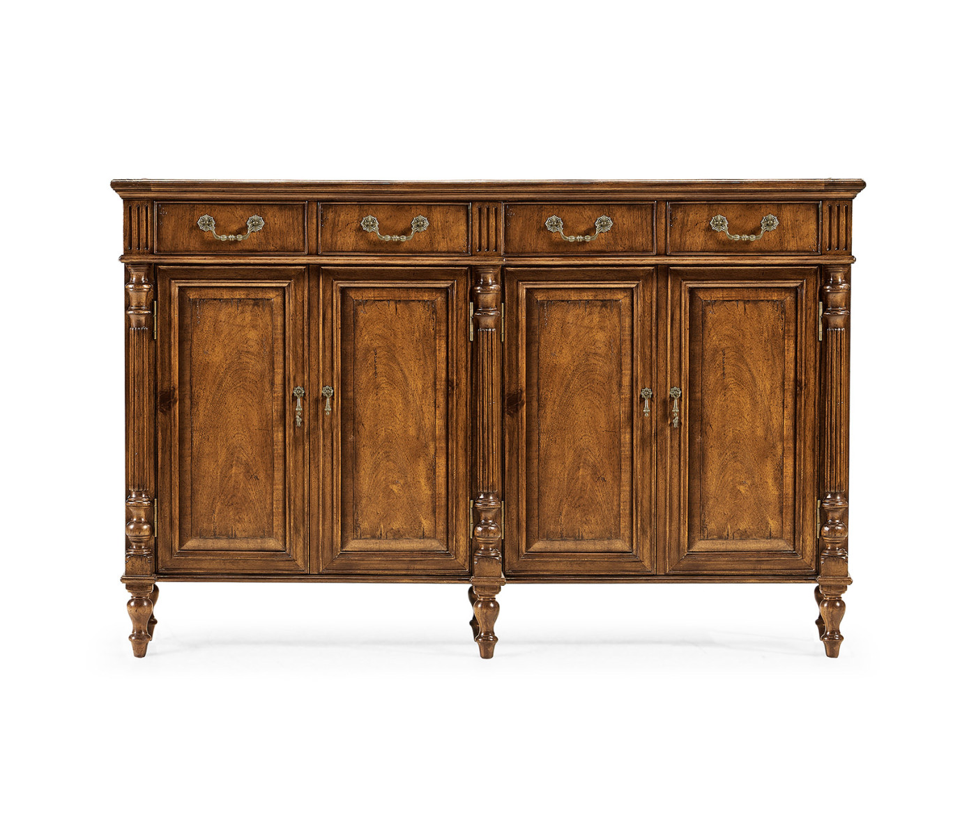 Traditional Double Narrow Cabinet with Twin Cupboards