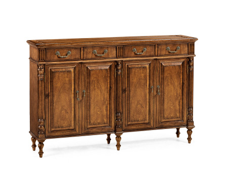 Traditional Double Narrow Cabinet with Twin Cupboards