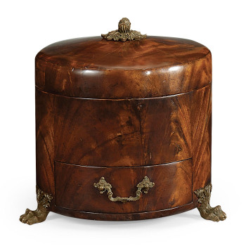 Round Crotch Mahogany Jewellery Box