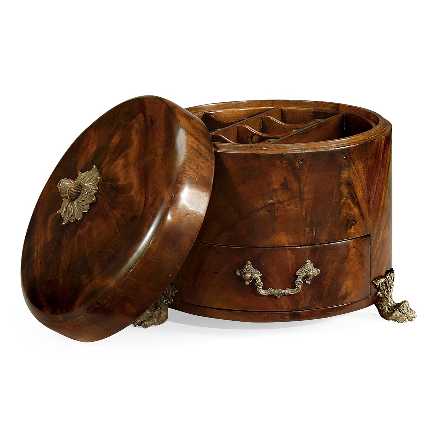 Round Crotch Mahogany Jewellery Box