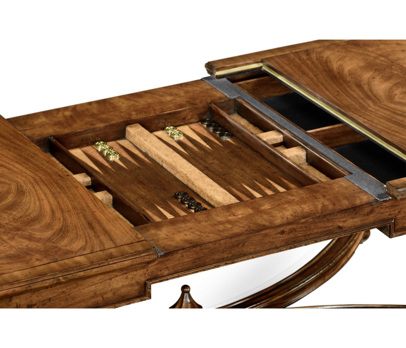 Rectangular walnut games coffee table