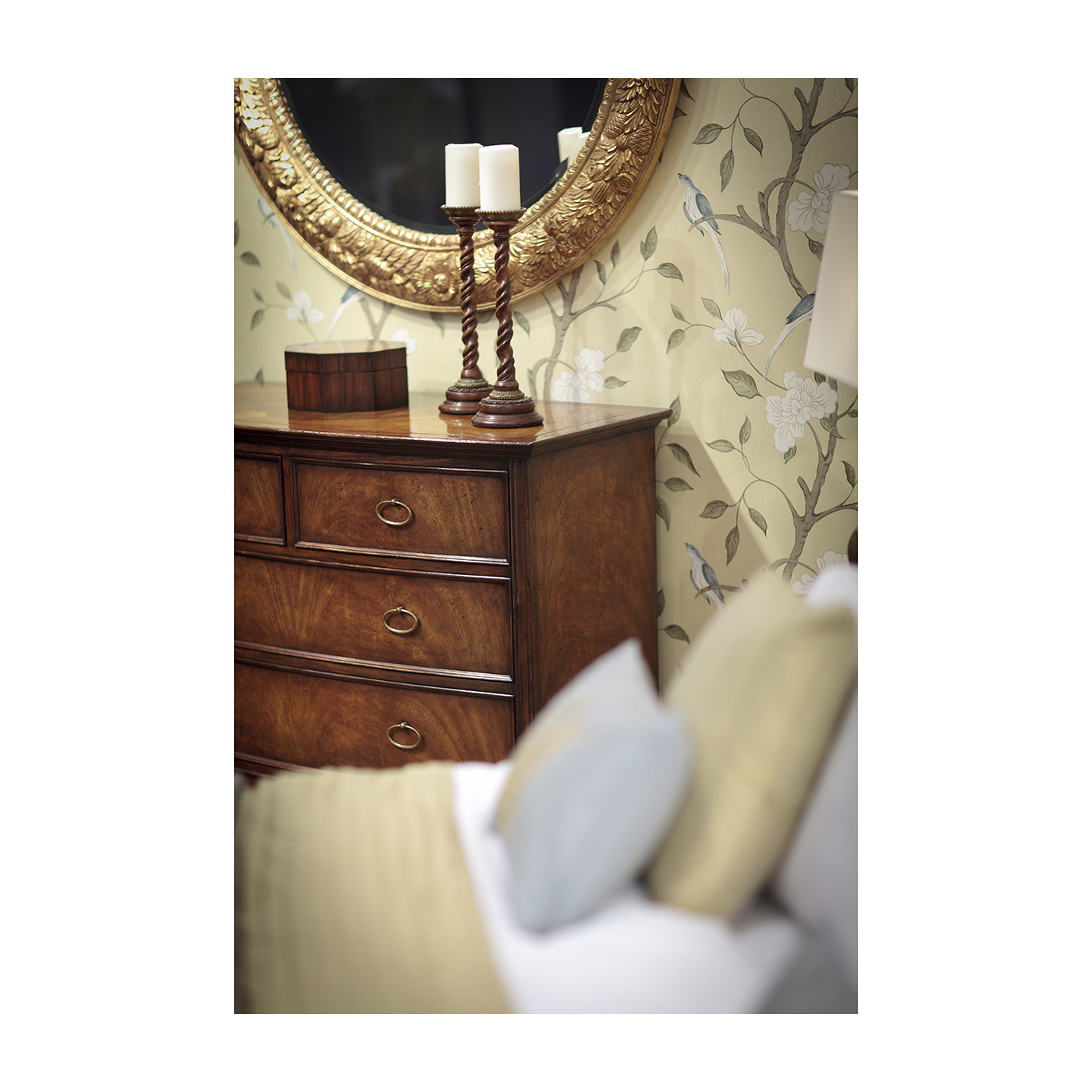 Pair of Barley Twist Walnut Candlesticks