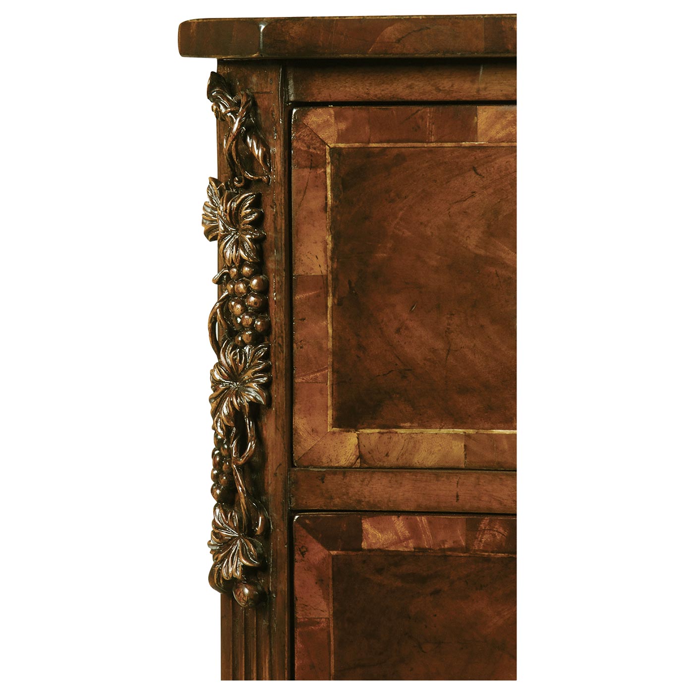 Mahogany and Oyster Serpentine Chest