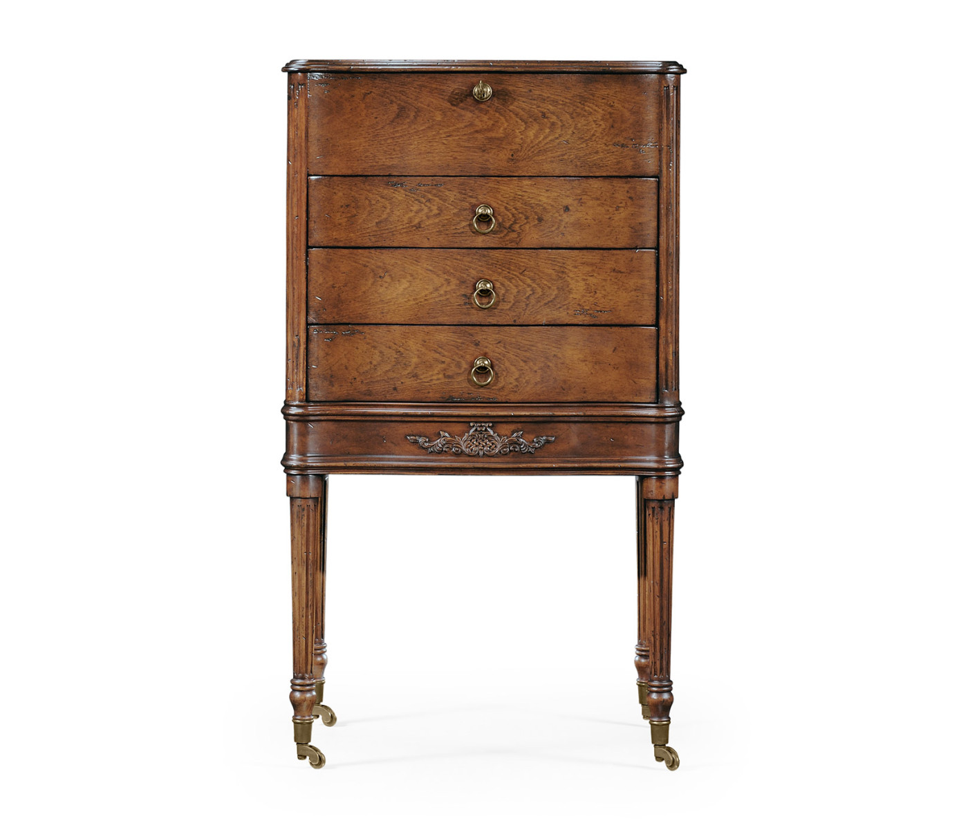 Walnut Chest or Collectors Cabinet on Stand