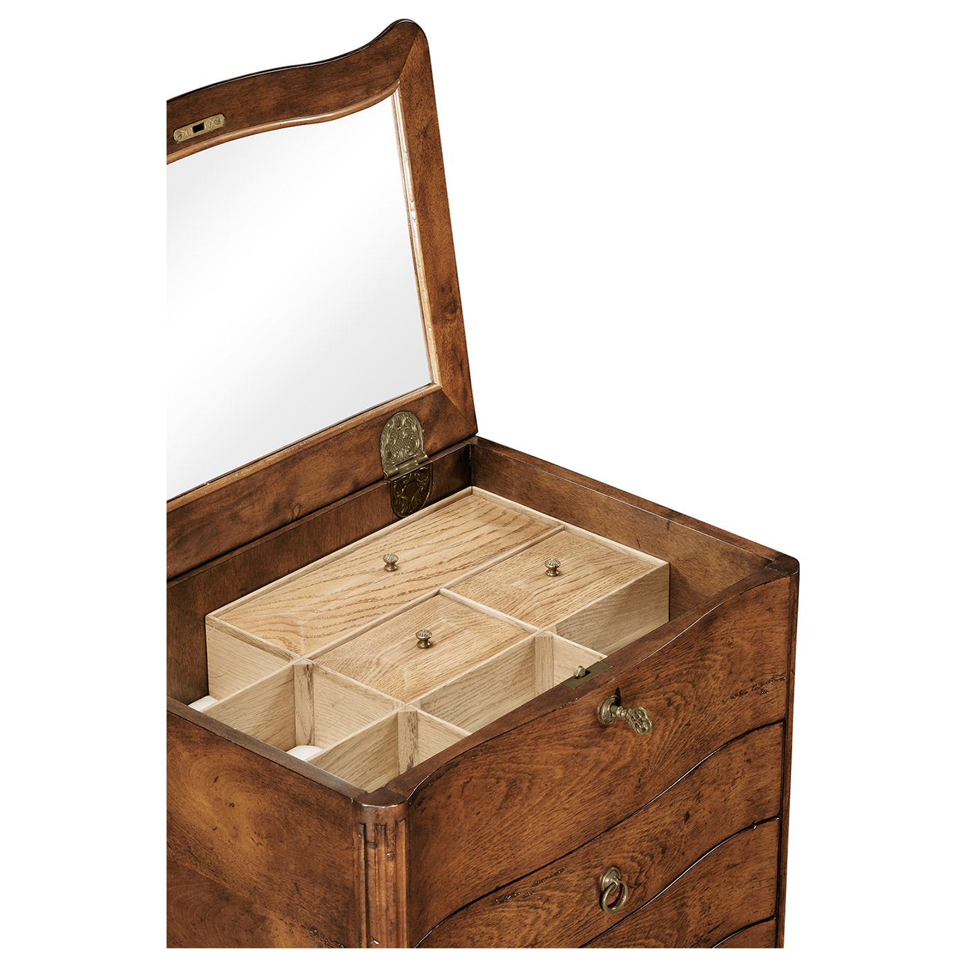 Walnut Chest or Collectors Cabinet on Stand