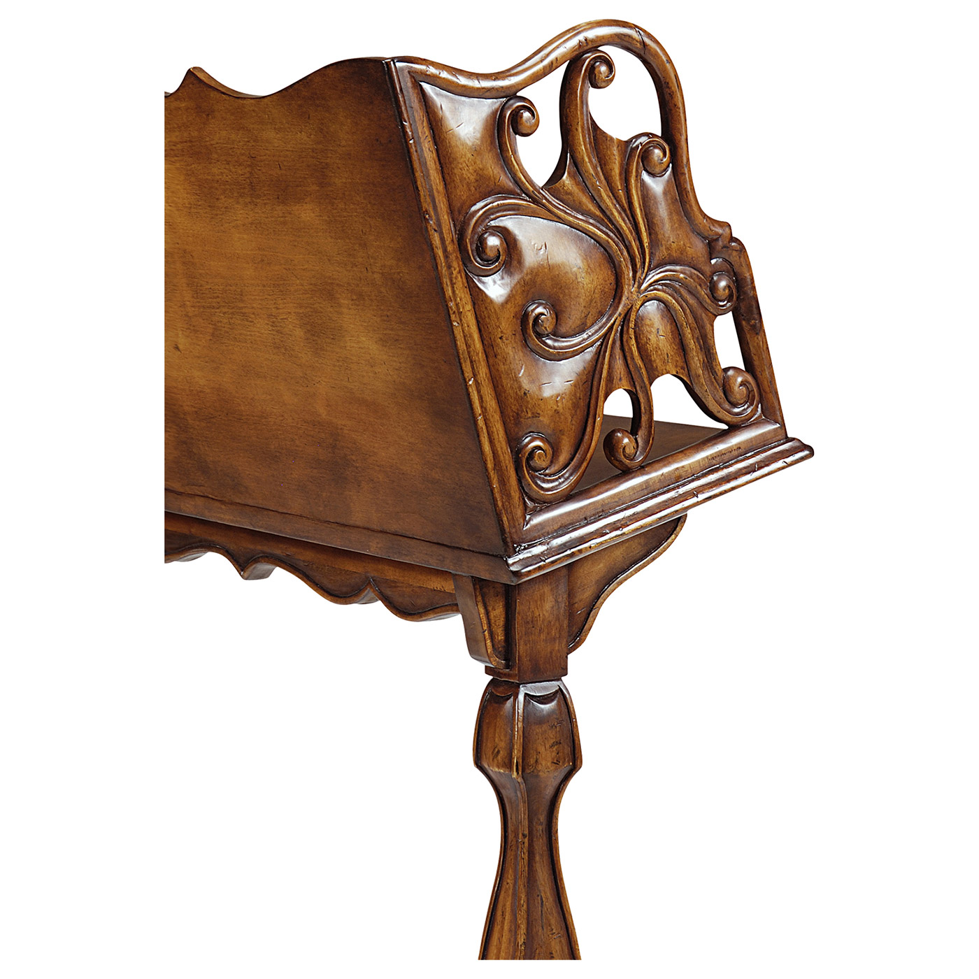 Victorian Walnut Floor Standing Book Trough