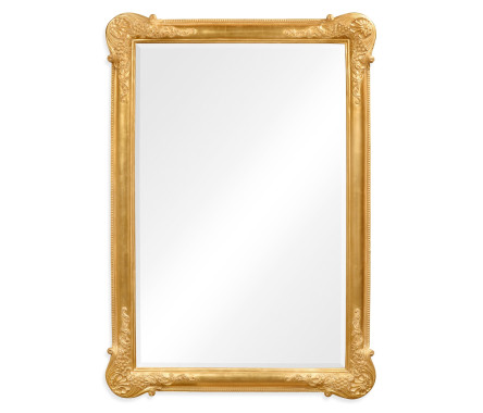 French 19th century tall rectangular gilded mirror (Plain)