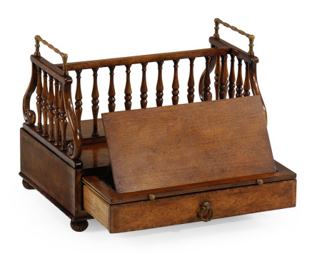 Double Sided Walnut Table Book Stand with Reading Slide