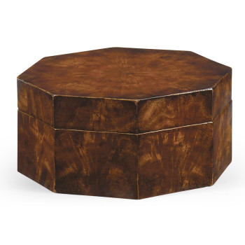 Octagonal Mahogany Crotch Veneer Box