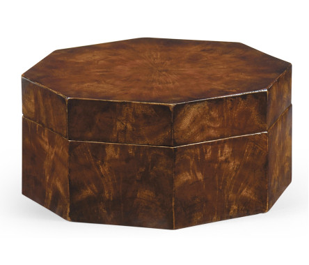 Octagonal Mahogany Crotch Veneer Box