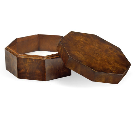 Octagonal Mahogany Crotch Veneer Box