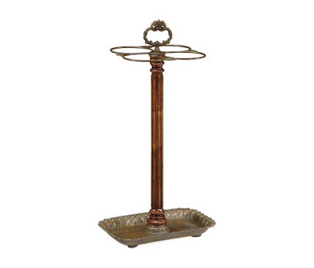 Walnut & Brass Umbrella Stand