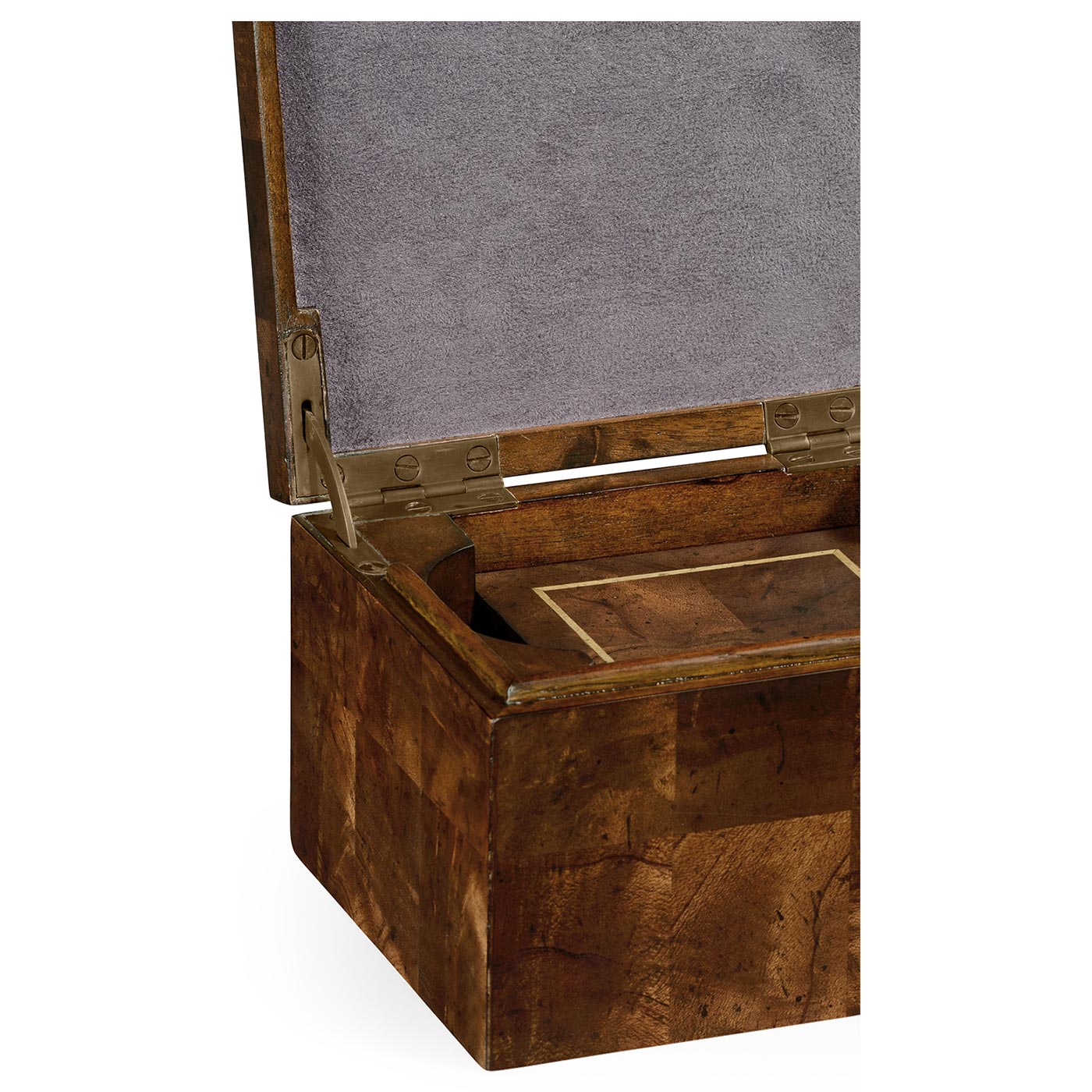 Rectangular Patchwork Mahogany Drink Coasters Box