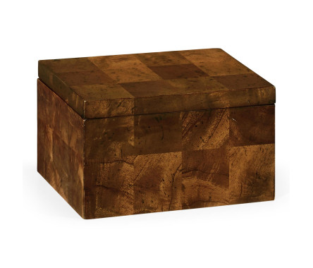 Rectangular Patchwork Mahogany Drink Coasters Box