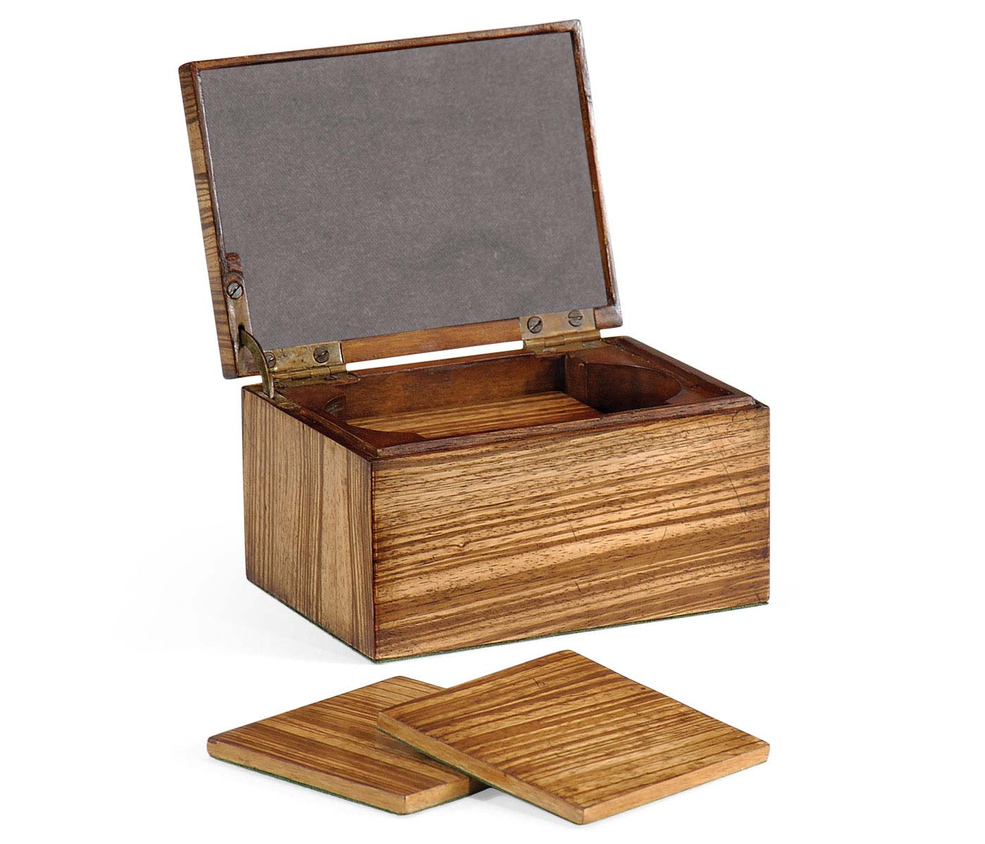 Rectangular Exotic Zebrano Drinks Coasters Box