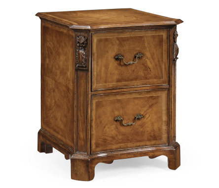 Two drawer filing cabinet with angled sides