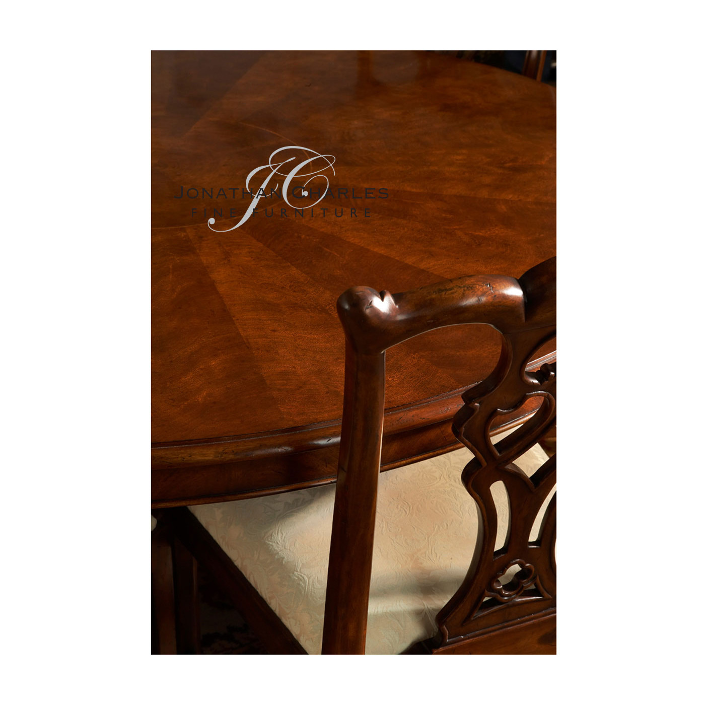 Walnut Extending Circular Dining Table with Storage Cabinet for Leaves 66