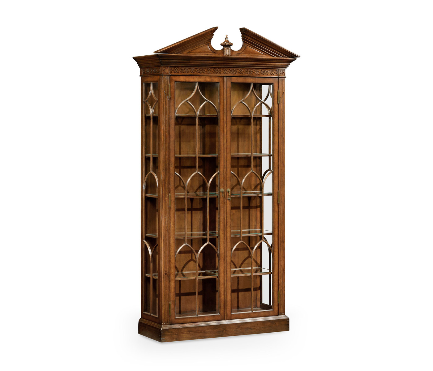 Glazed Walnut Display Cabinet