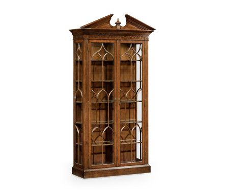 Glazed Walnut Display Cabinet