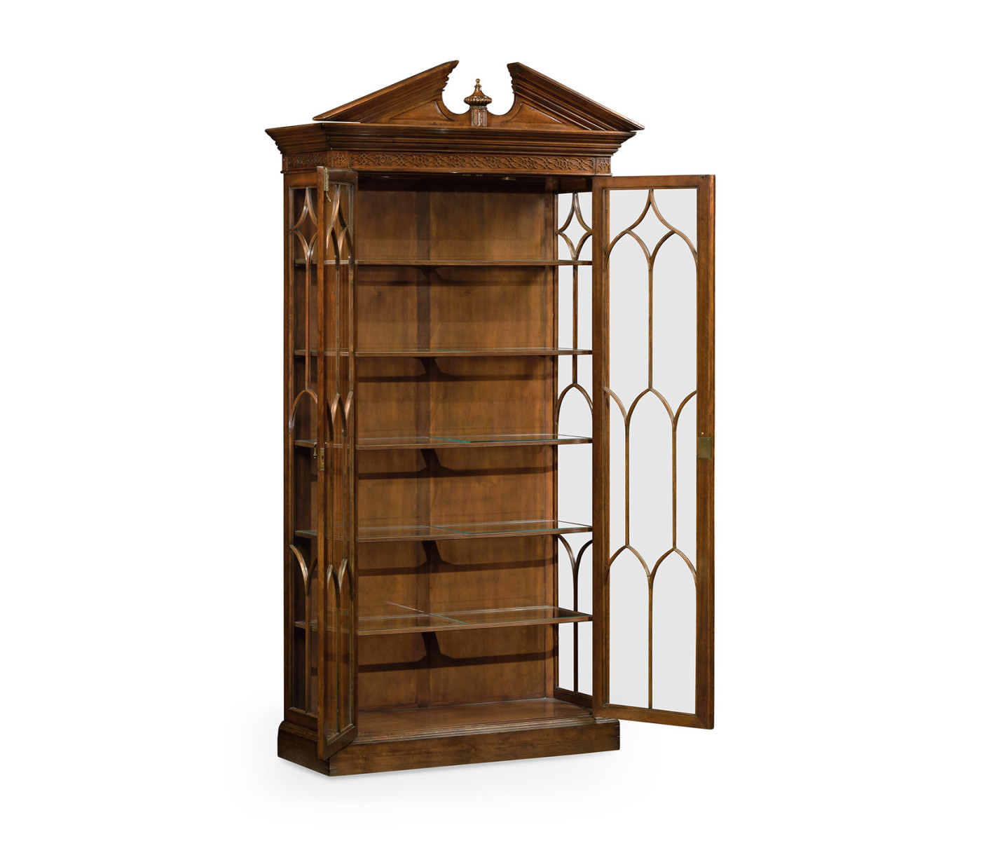Glazed Walnut Display Cabinet