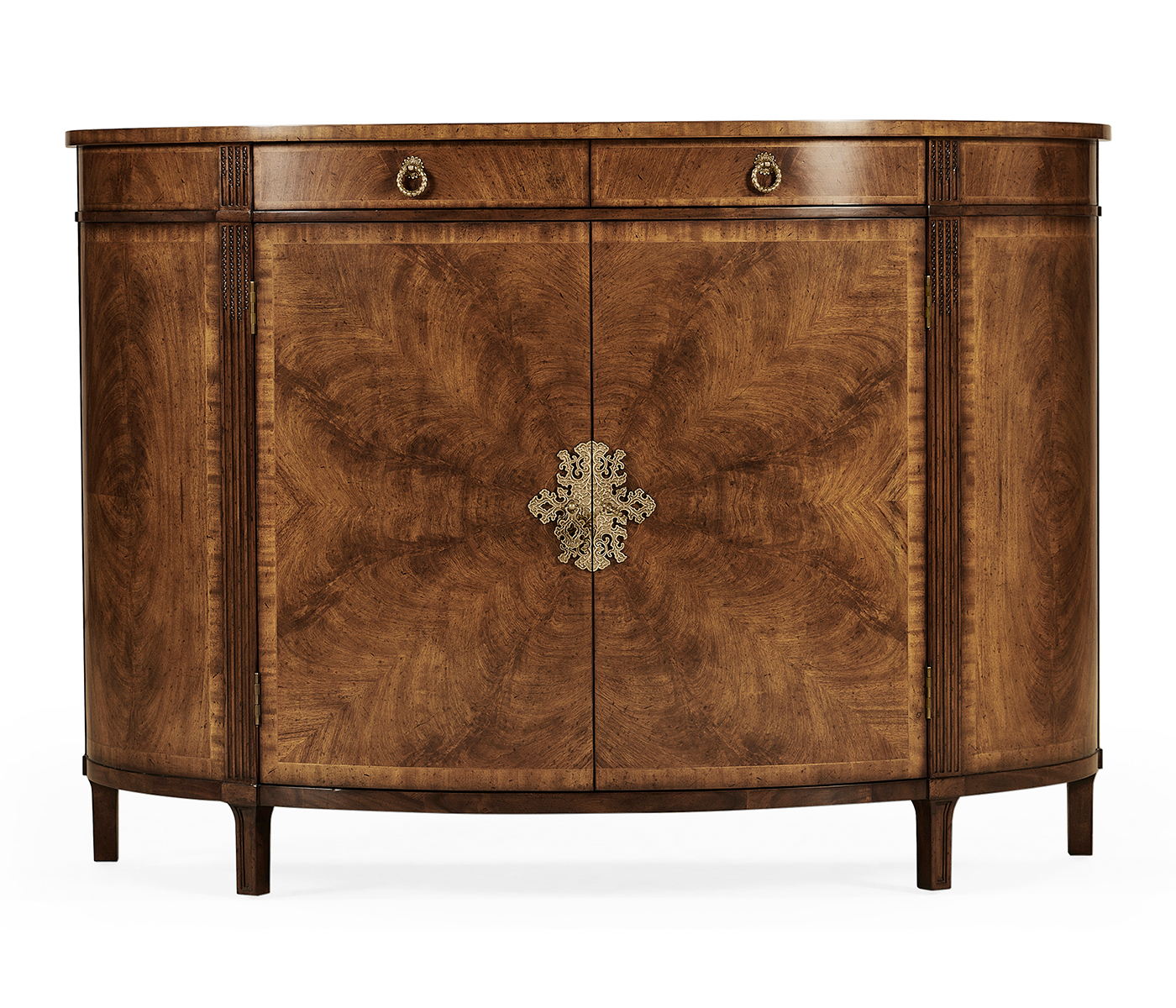 Crotch Walnut Demilune Sideboard