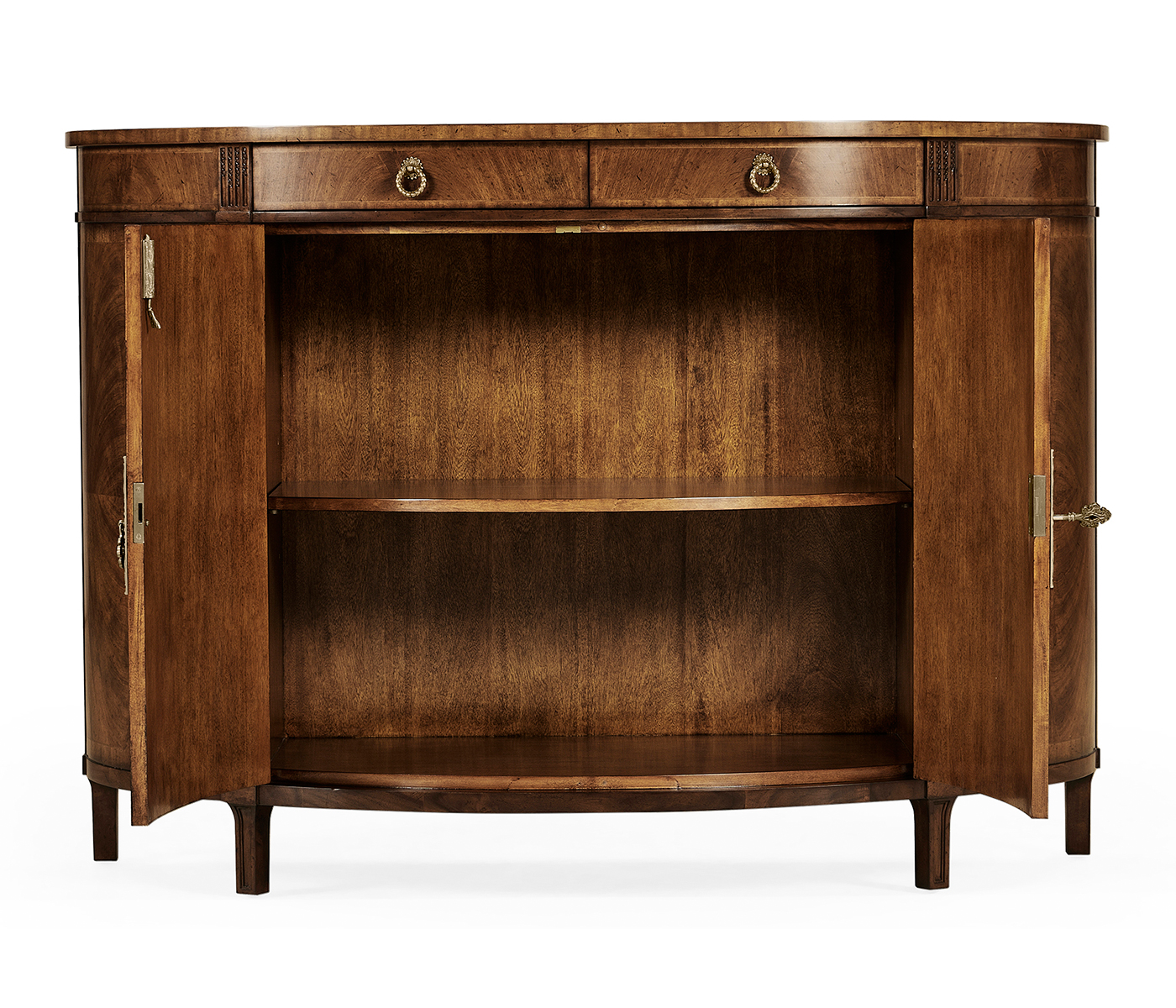 Crotch Walnut Demilune Sideboard