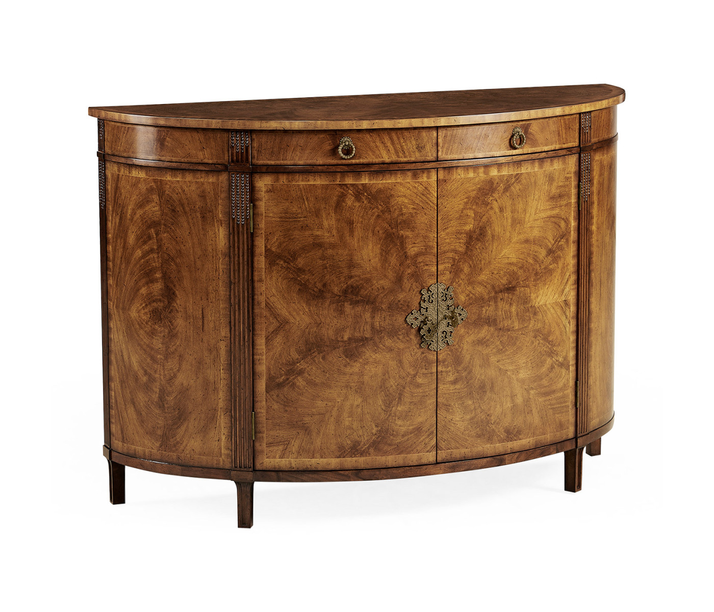 Crotch Walnut Demilune Sideboard