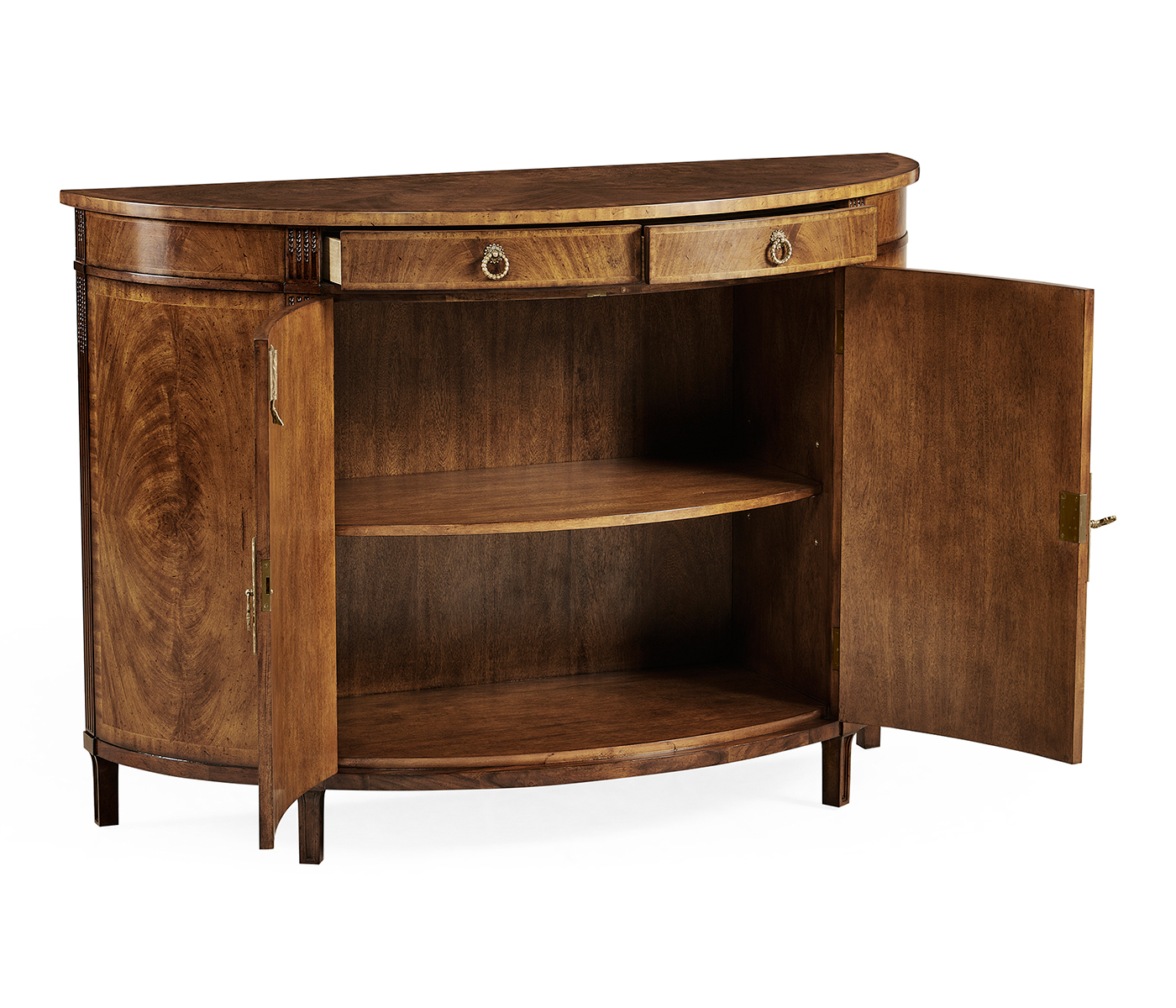 Crotch Walnut Demilune Sideboard