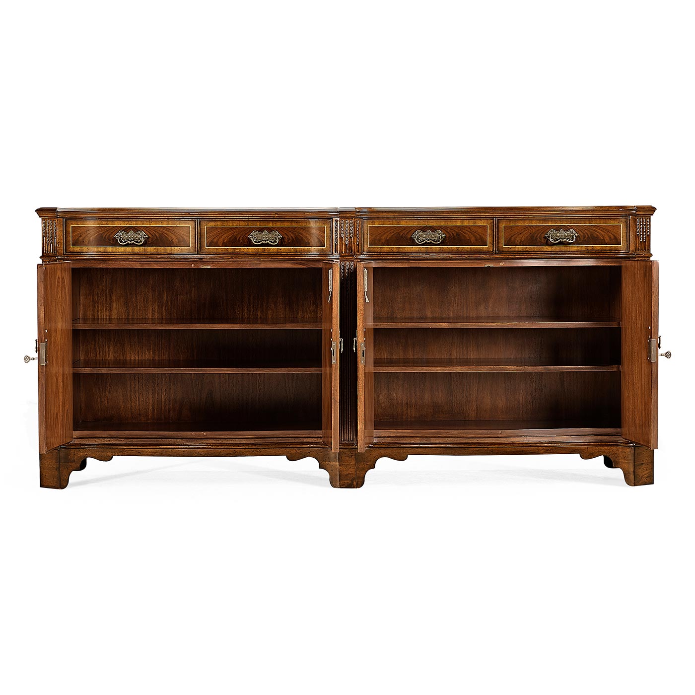 Mahogany Double Serpentine Sideboard