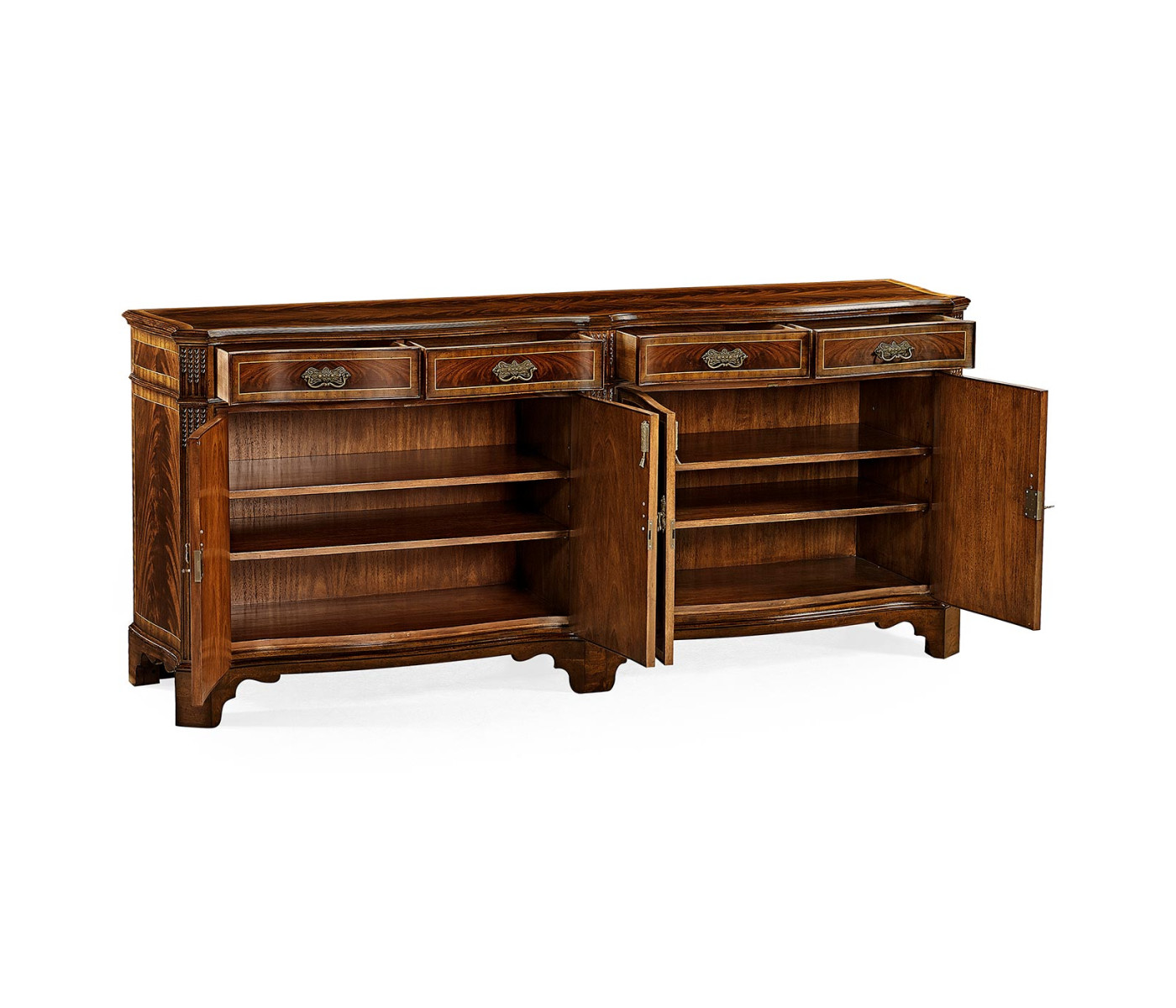 Mahogany Double Serpentine Sideboard