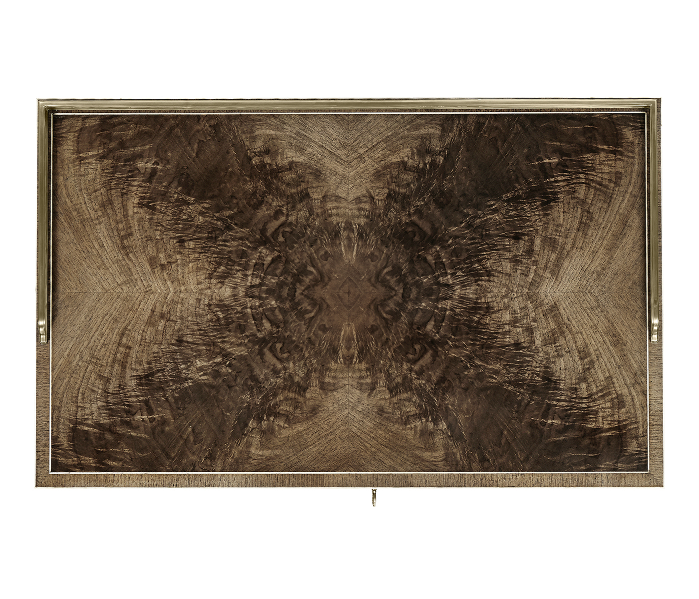 Bleached Mahogany Bedside Table with Brass Gallery