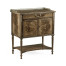 Bleached Mahogany Bedside Table with Brass Gallery