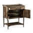 Bleached Mahogany Bedside Table with Brass Gallery