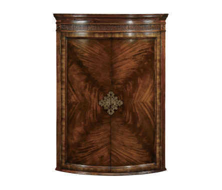Hanging Semi-Circular Mahogany Cabinet