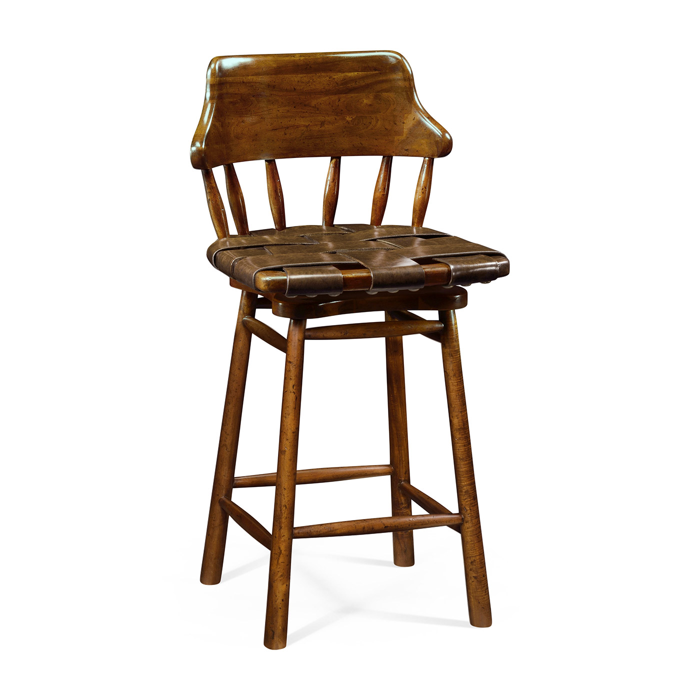 Country Style Leather Counter Stools