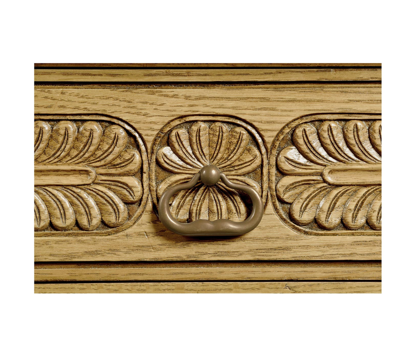 Chip Carved Natural Oak Console