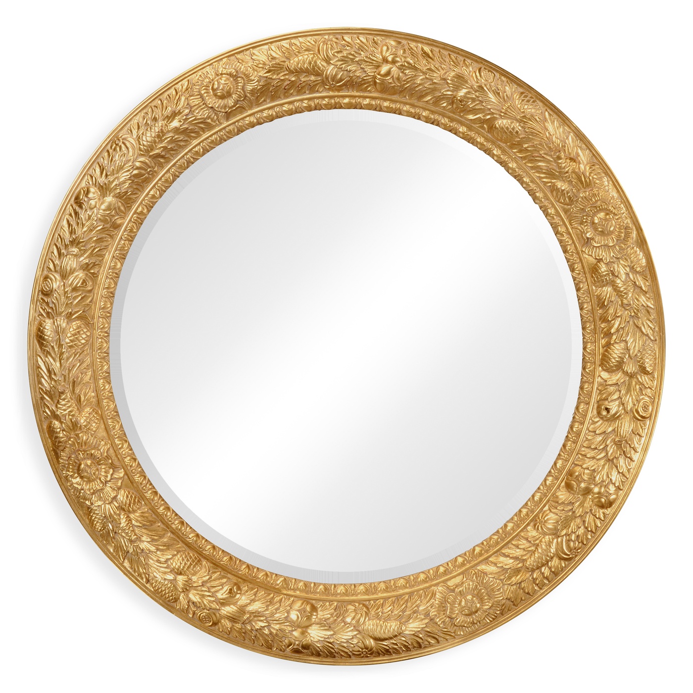 Large circular gilded mirror
