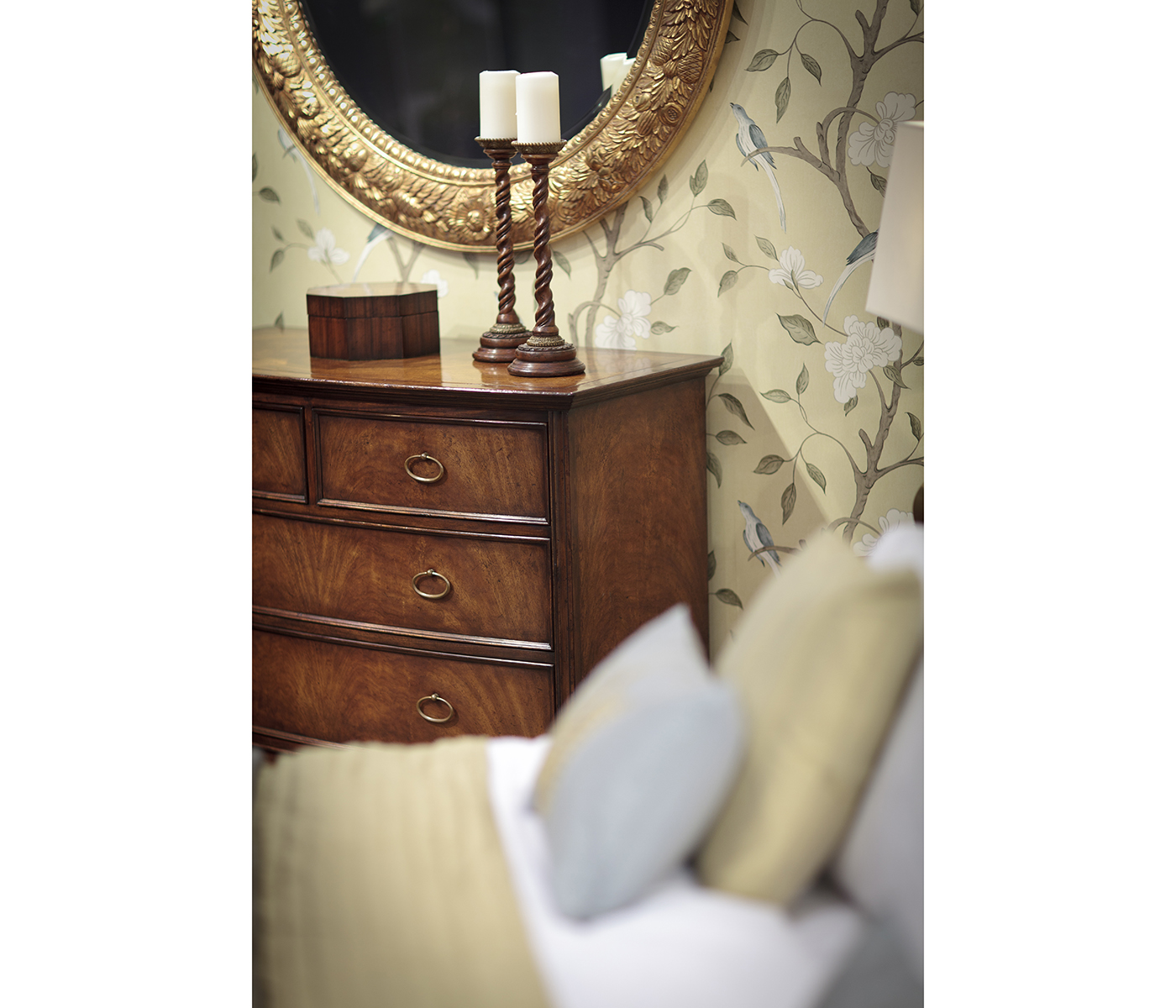 Large circular gilded mirror