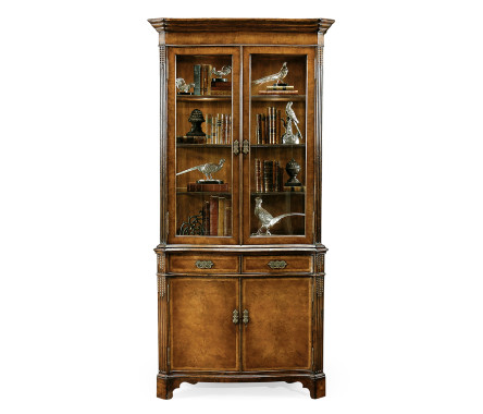 Serpentine Walnut China Cabinet