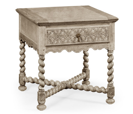 Grey Oak Square Side Table