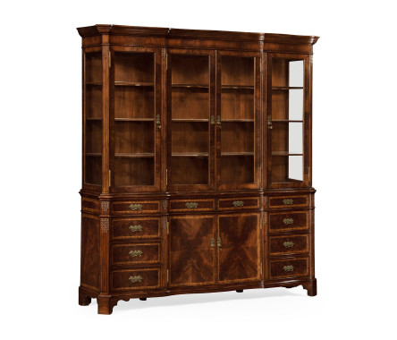 Serpentine Architrave Mahogany China Cabinet