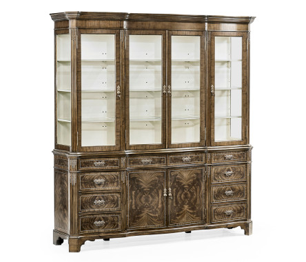 Serpentine Architrave Bleached Mahogany China Cabinet