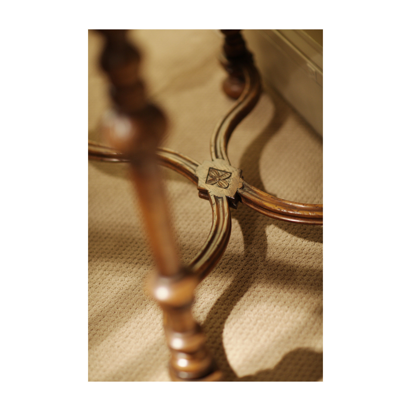 Chip Carved Dark Oak Rectangular Coffee Table