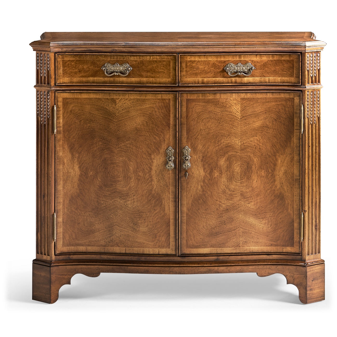 Serpentine Two Door Walnut Cabinet