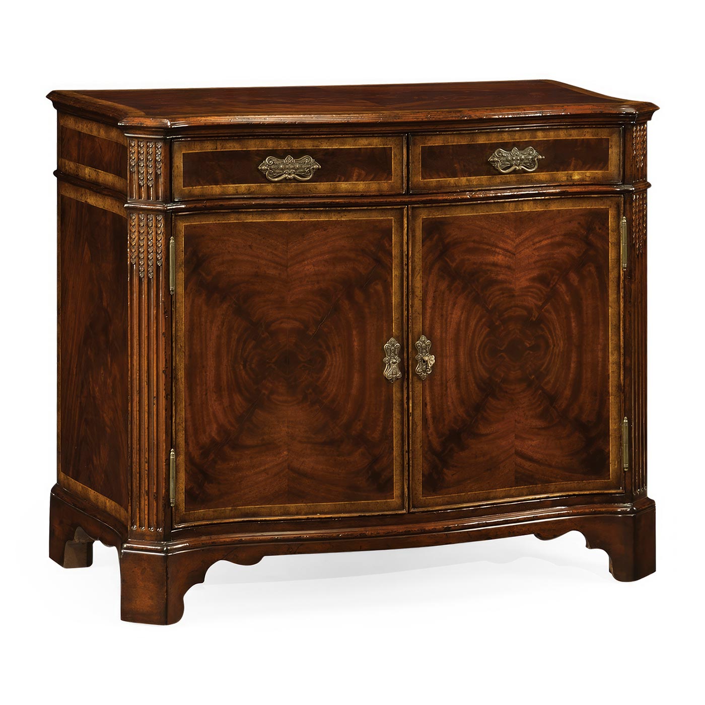Serpentine Two Door Mahogany Cabinet
