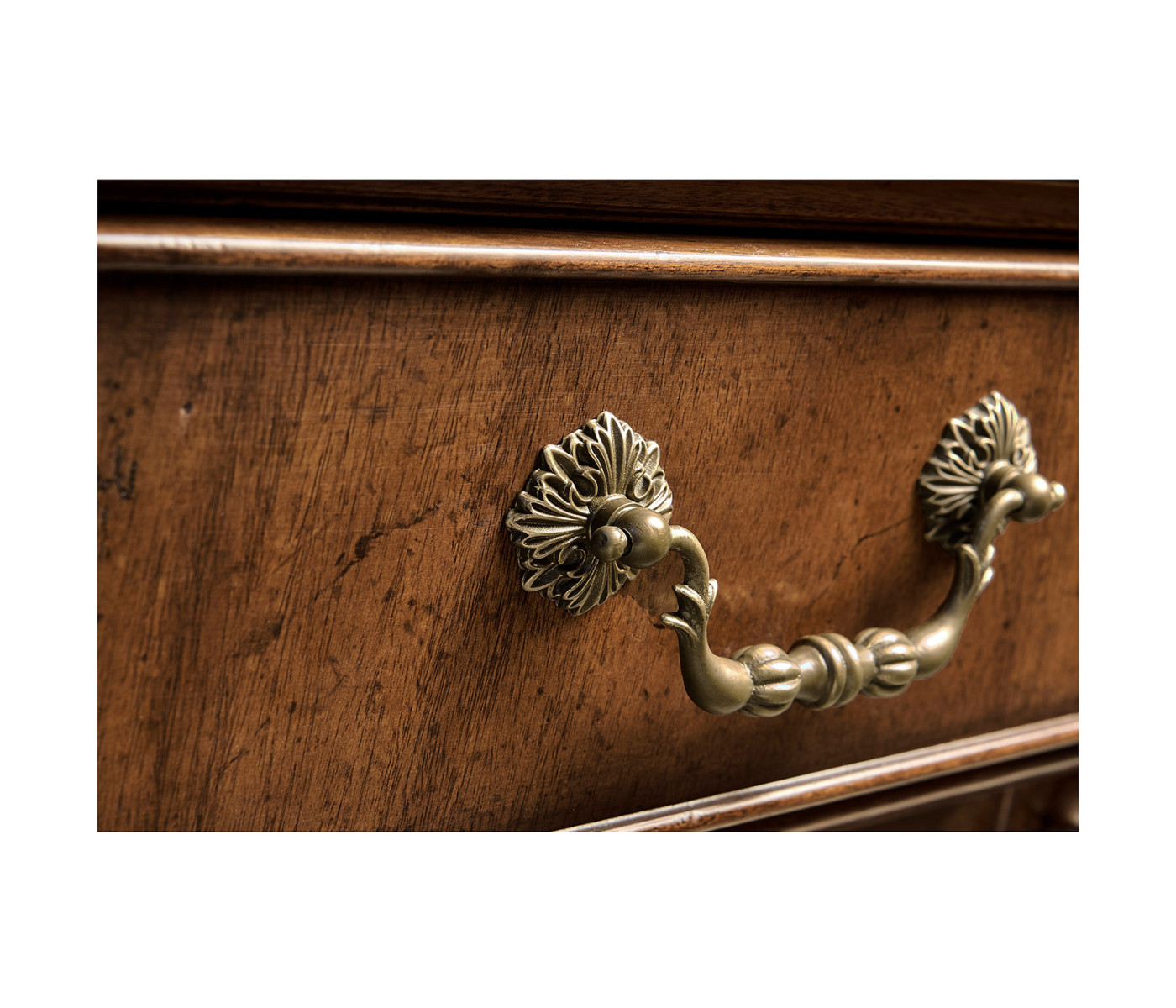 Narrow Walnut Cabinet with Cupboard