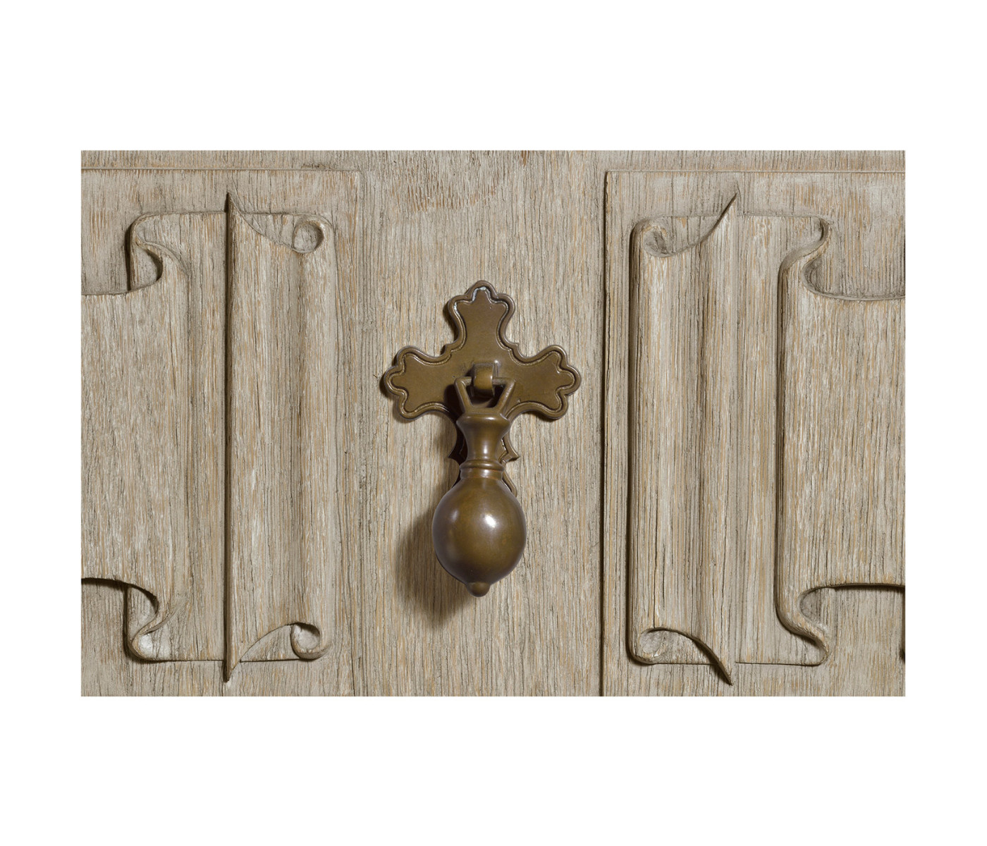 Elizabethan Style Grey Oak TV Cabinet