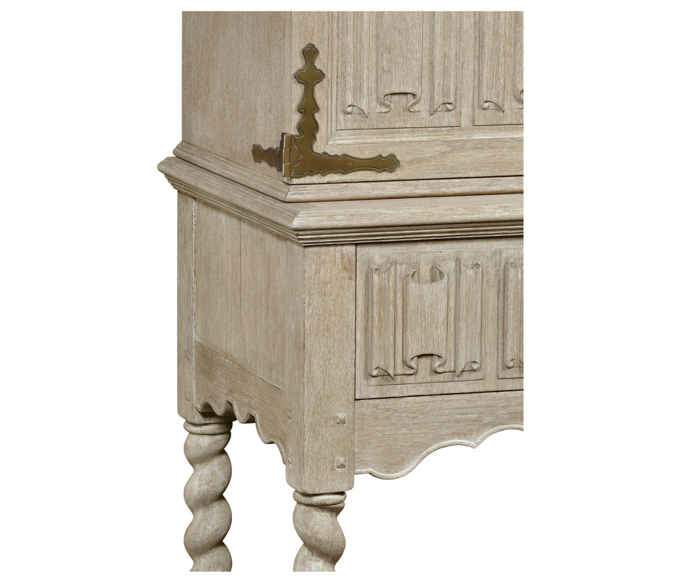 Elizabethan Style Grey Oak TV Cabinet